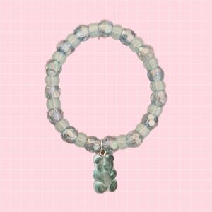 Blue Gummy Bear Beaded Bracelet